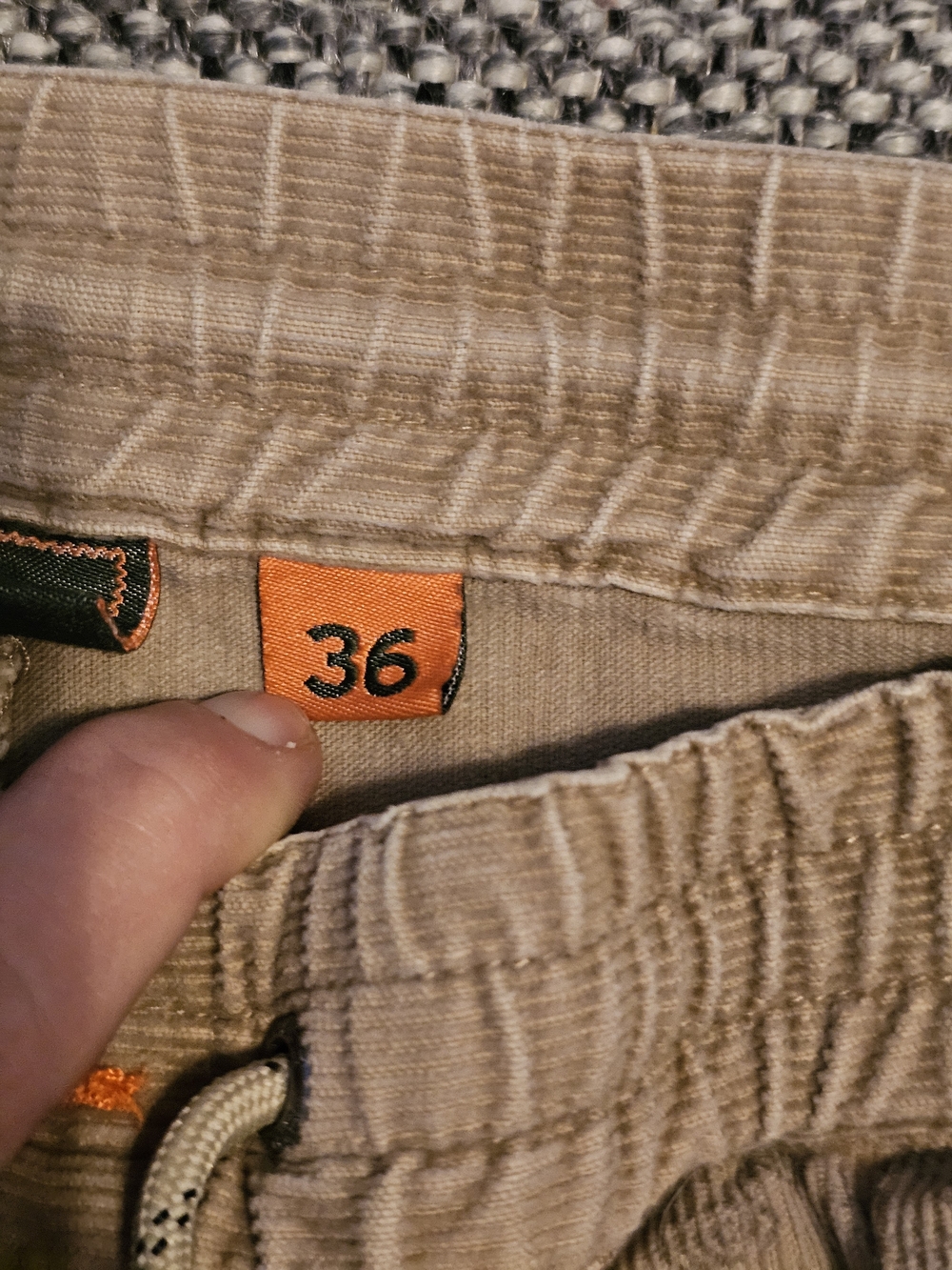 Howler Brothers Tan Corduroy Designer Drawstring Shorts Orange Accent Size 36 - Picture 5 of 7